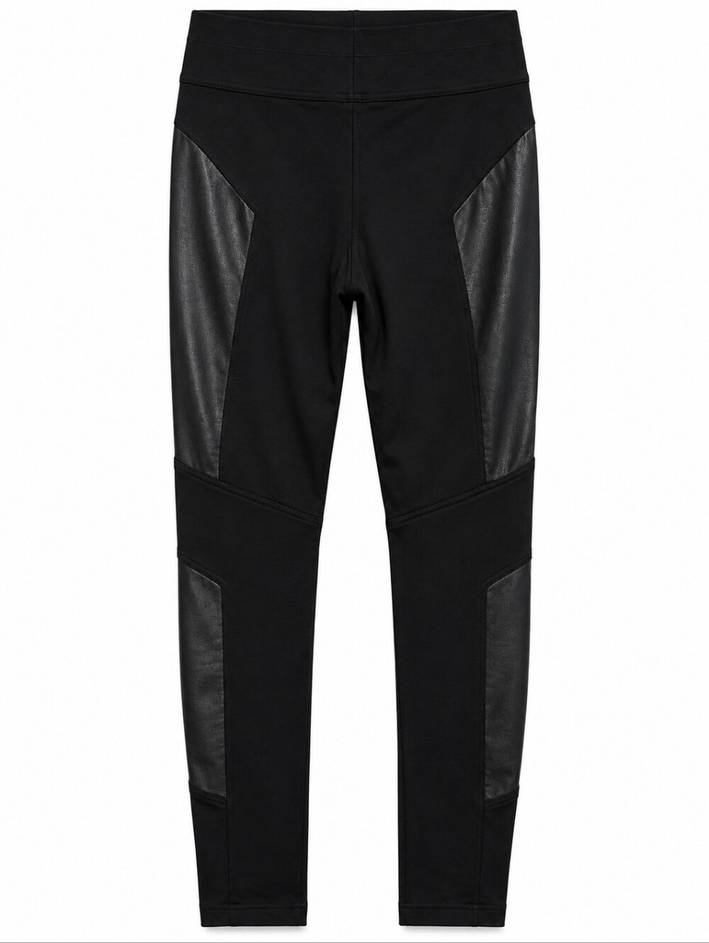 BCBGMAXAZRIA Black Faux Leather Panel Moto Leggings Size S